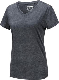 MAGCOMSEN Women's Short Sleeve V Neck Shirt Moisture Wicking Athletic Workout Tshirt Activewear Yoga Tops Small Black