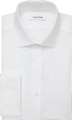 Calvin Klein Men's Dress Shirt Slim Fit Non Iron Solid French Cuff 16.5" Neck 32"-33" Sleeve White