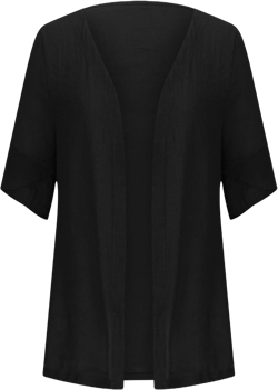 Summer Cardigans for Women Lightweight Open Front Cardigan Tops Half Sleeve Solid Color Loose Casual Blouses XX-Large 01 Black