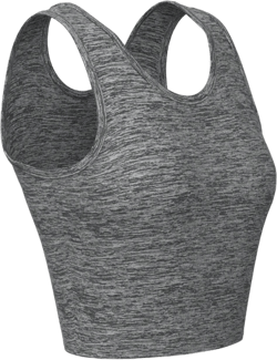 Women Crew Neck Sports Compression Top, Moisture-Wicking Workout Tank Top For Running, Fitness, Cycling, Yoga