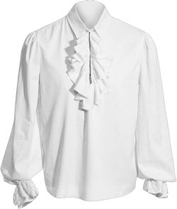 Men's Pirate Shirt Renaissance Ruffle Victorian Steampunk Vampire Poet Shirts Medieval Gothic Lace Costume White X-Large