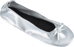 PLLFRLRT Black Ballet Flats for Women with Bow Classic Ballet Flats Shoes Comfortable Round Toe Slip on for Walking Office Work Flat Shoes(Silver,6.5)