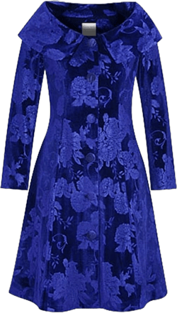 CHIC STAR Womens Velvet Jacket Coat 1X Blue