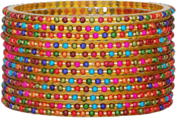 JD'Z COLLECTION Indian Bollywood Traditional Glass Bangles Set Churi Multi Color Bangle Bracelet For Women Jewelry Bangles Multi 2.6 Inches