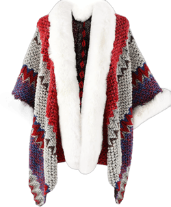 GERINLY Leopard Blanket Shawl for Women Animal Print Sweater Cape Wrap Warm Knit Poncho