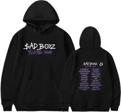 Junior H 2023 Tour Hoodies Sad Boyz Concert Merch esencial pop graphics print Unisex Hooded Tops Casual Sweatshirt 4X-Large Black