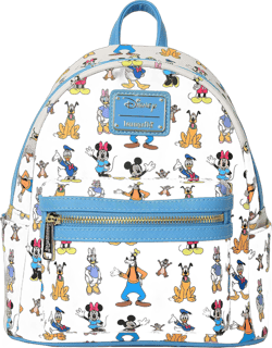 Loungefly Disney Women's Mini Backpack Mickey Minnie Mouse Forward Backward Blue