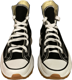 Converse Unisex Run Star Hike Canvas High Top Platform Sneakers (Black/White/Gum, W7/M5.5)