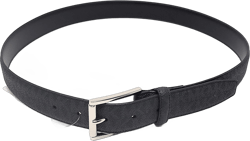 Michael Kors Mens Silver Buckle,Leather Dress Belt,Black,38"