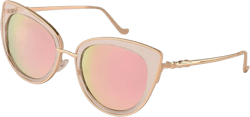 Women Metal Cute Cat Eye Mirror Sunglasses Fashion Eyewear Pink 0 Millimeters
