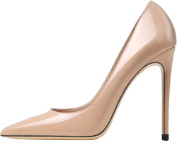 Women's Sexy Pointed Toe Shallow Open Toe Patent Leather 10cm/3.9in High Heels Pumps Party Dress Prom Banquet Wedding Shoes 6 Nude