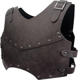 HiiFeuer Medieval Faux Leather Chest Armor, Retro Mercenary Knight Archer Body Armor, Adjustable Vest Armour for Ren Faire Brown a