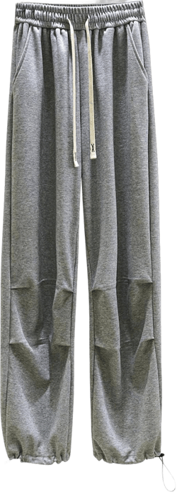 Lightweight Parachute Sweatpant Women Drawstring High Waisted Baggy Pants Casual Loose Fit Y2K Cinch Bottom Trousers Gray X-Large
