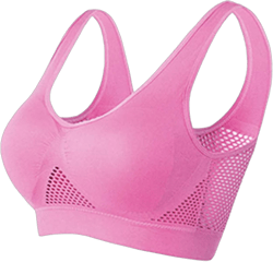 Summer Cool Liftup Air Bra, Plus Size Air Bra Breathable and Comfortable Mesh Push Up Sports Bra for Women 7X-Large Pink