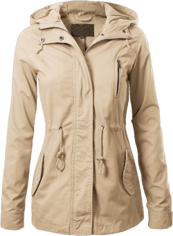 Design by Olivia Women's Military Anorak Safari Hoodie Jacket Medium Light Khaki (Junior Size)
