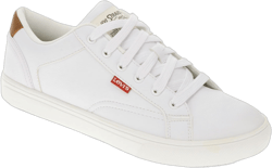 Levi's Mens Jeffrey Synthetic Leather Casual Lace Up Sneaker Shoe, White/Tan, Size 8