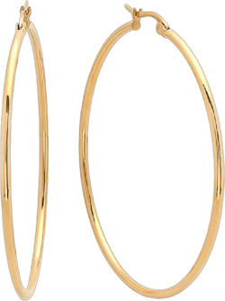 SteelTime 18K Gold Plated Rounded Tube Hoop Earrings For Women