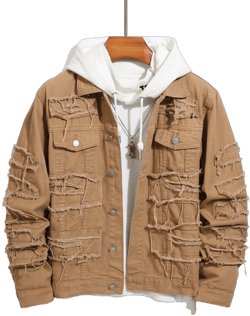 Men Casual Distressed Denim Jacket For Daily Wear