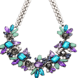 Ruanlalo Women Fashion Jewelry Statement Bib Collar Colorful Rhinestone Chain Necklace