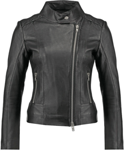 SKADO Womens Leather Jacket For Women Real Leather Jacket Soft Lambskin Biker Jacket Slim-Fit Large Basic Black