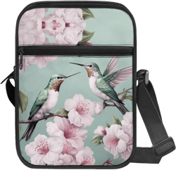 Womens Crossbody Bag Cell Phone Purse Wallet Small Shoulder Handbag for Workout Travel Gym Hummingbird Plum