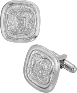 1928 Jewelry Mens Deco Clover Ornate Cufflinks Silver