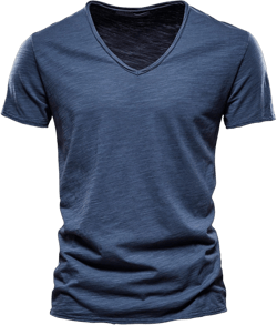 Men's V-Neck T-Shirts Soft Fitted Premium Classic Tee Men's T Shirts Cotton Hipster Hip Hop Longline Crewneck T-Shirt Navy Small