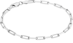 Miabella Solid 925 Sterling Silver Italian 3mm Paperclip Link Chain Bracelet for Women Men, Made in Italy Length 7.5 Inches (women's average size)