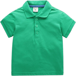 HAXICO Boys' Short Sleeve Uniform Polo Baby Unisex Shirt Toddler Kids Button Up Collar Classic Solid Tee 2T Green