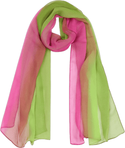 uxcell Long Chiffon Light Wedding Scarf Silky Gradient Color Party Shawl Spring Summer Beach Wrap for Women 63"x19.6" Rose Light Green