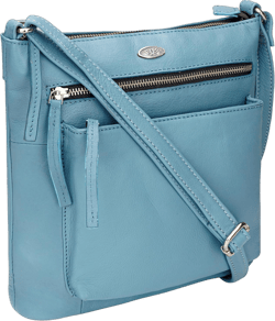 Genuine Leather Crossbody Bags for Women, Premium Handmade Leather Purses - Shoulder Handbags, Adjustable Strap Sky Blue Classy