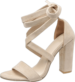 SEAOPEN Women's Pointed Toe Heels Sandals Platform Chunky High Heels Ankle Strap Heeled Sandals Open Toe Tie Lace Up Wedding Party Dress Shoes Beige7 30th birthday decorations for women