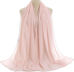 Chiffon Satin Shawl Wrap for Evening Prom Wedding Party Dress Women Girl Cover Ups 67’’ PS11 Chiffon Pink
