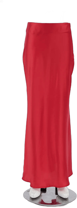 Bclout Fashion Satin Red Skirts Women 2024 Elegant Solid High Waist Office Lady Skirts Vintage Thin Party Slim Long Skirts Sexy
