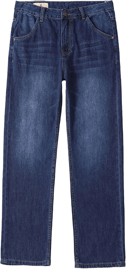 JEsilunmaMY Men's Loose Casual Straight Leg Jeans High Rise Distressed Cotton Denim Pants Fashion Comfort Lounge Jean Trouser 48 Dark Blue