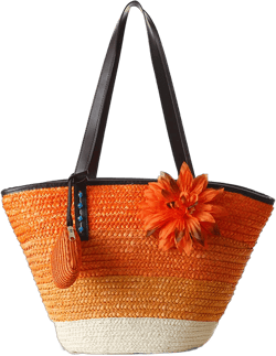 Straw Bag Beach Bags for Women - Straw Large Beach Tote Bag - Summer Handwoven Shoulder Bags for Beach. Orange