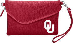 Littlearth Womens NCAA Oklahoma Sooners Pebble Fold Over Crossbody Purse 6”x 9" x 0.75” Team Color