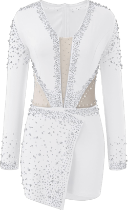 Women Sexy Bodycon Rhinestone Jumpsuits Short Pants Club Party Rompers White Medium