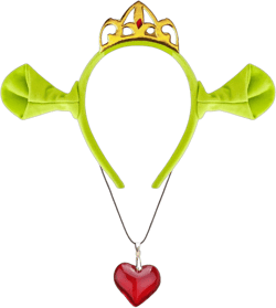 TANTAKO Ogre Princess Headband with Ears and Crown + Heart Necklace for Halloween Women Cosplay Costume Accessories