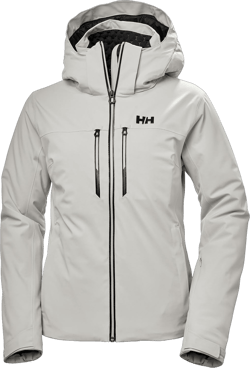 Helly-Hansen Alphelia Lifaloft Ski Jacket for Women - Waterproof Coat for Winter Sports, Skiing-Jacket with Insulation Medium 917 Mellow Grey
