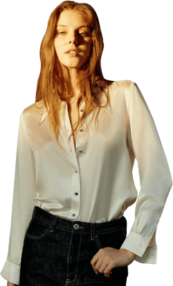 COLD POSH Silk Blouses for Women Long Sleeve Women’s 100% Pure Silk Blouses Elegant Button Down Shirt Smooth Tops Cool Shirts Medium White