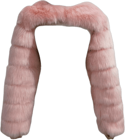 Fluffy Faux Fur Women's Scarlf Stole Shawl Shrug Wraps Mini Jacket Cover Up Outwear Tops with Sleeves Pink #1 Small
