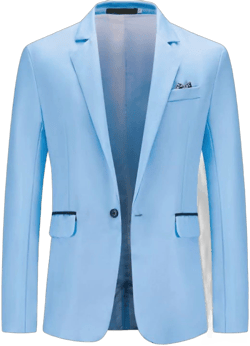 Jinda Men's Business Suit Jacket Formal Blazer Separate Soft Classic Fashion One Button Spring Cotton X-Large Sky Blue