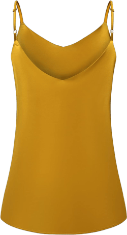 7th Element Womens Silk Satin Camisole Plus Size Tank Tops V Neck Casual Cami Sleeveless Blouses Summer Basic Tank Shirt A00 - Gold Mustard Yellow 1X