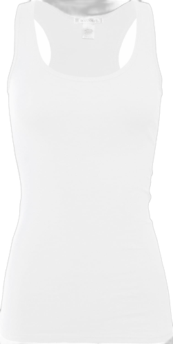 Bozzolo Women's Basic Cotton Spandex Racerback Solid Plain Fitted Tank Top Large White