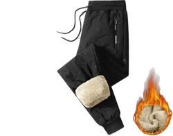 Unisex Wool Lined Waterproof Pants for Men and Women, Waterproof and Windproof Warm Cotton Pants Black-b 3X-Large