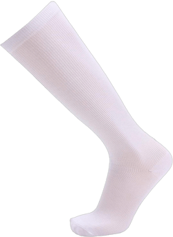 Women Men Compression Socks Unisex Solid Color Knee High Socks Running Hiking Workout Athletic Stockings Large White