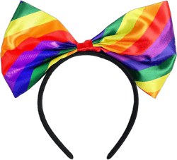 Gay Pride Day Headband Rainbow Headband Large Bow Hair Band LGBTQ Hair Accessories Rainbow Shaped Bisexual Party Supplies for Women Girls Lgbt Gifts Decorations 1PCS pride C