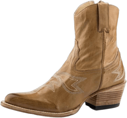 Stetson Womens Honey Tan Leather Piper Pita Flame Cowboy Boots