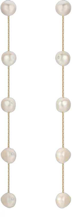 Ettika Gold Earrings For Women. Pearl Earrings, Dripping with Freshwater Pearls Delicate Drop Earrings. Jewelry, 18k Gold Plated White/Gold 18k gold plated